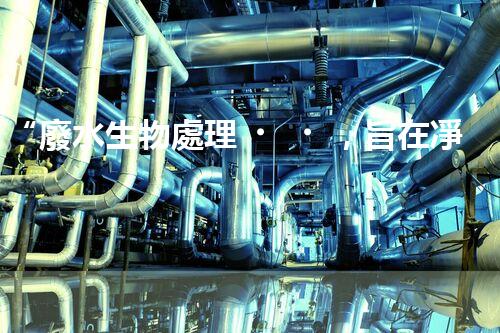 “廢水生物處理，旨在凈化水源，守護(hù)碧水藍(lán)天”